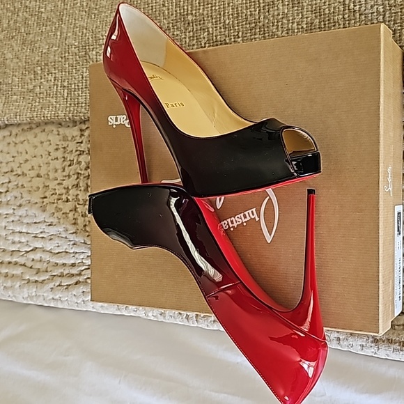 Louboutin Size 10/40 Very Prive Degrade Black/Red - Picture 5 of 8